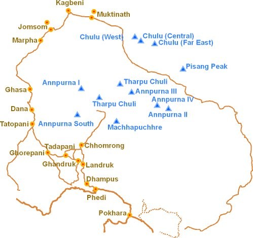 Jomsom Muktinath Trek Map